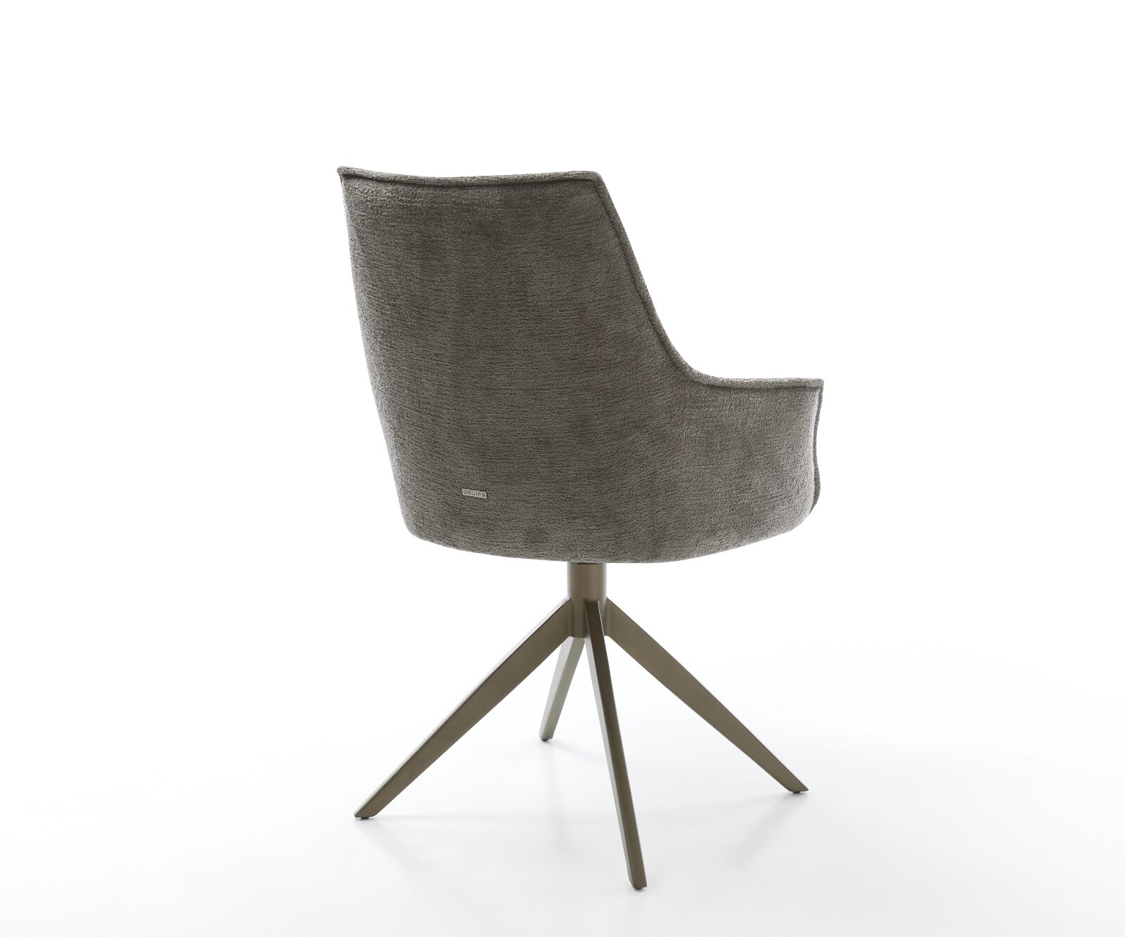 Drehstuhl Alja-Flex mit Armlehnen Bouclé Soft Schlamm Kreuzgestell breit Effektfinish Titan 360° drehbar Wippfunktion Taschenfederkern 5