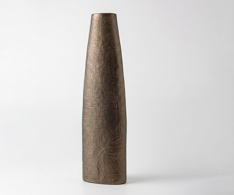 Vase Conico B20 x T11 x H69 cm Aluminium Aurum Satin Gegossen