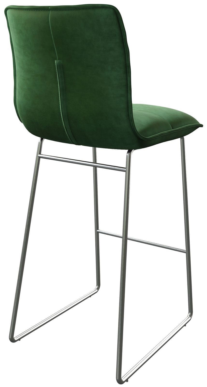 Barstuhl Maddy-Flex Samt Grün Kufengestell Edelstahl 5