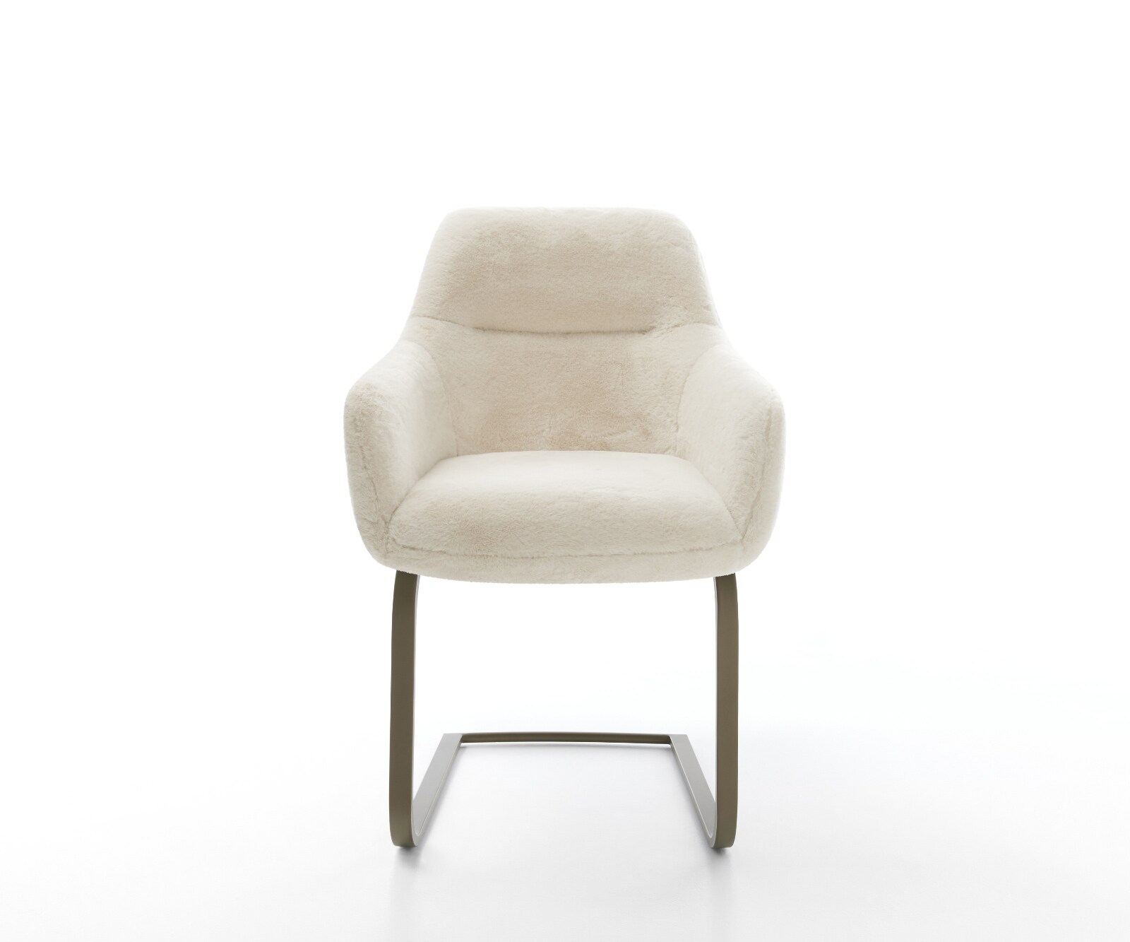 Cantilever Pejo-Flex peluche crème-blanc pied cantilever plat aspect titane resorts ensachés 2