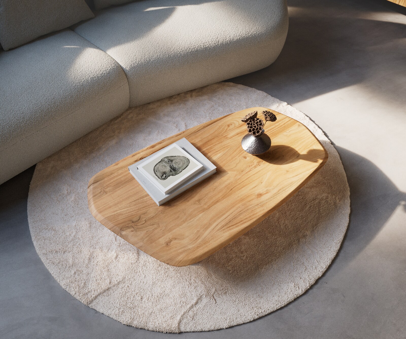 Table-basse Nagaru 120 x 70 cm acacia Aura pieds en L acier inoxydable 3