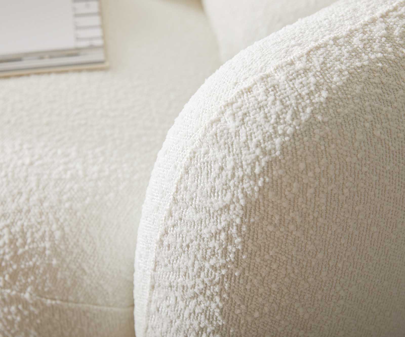 Canapé-3-places Larna 260x120 cm Bouclé Crème-Blanc 2