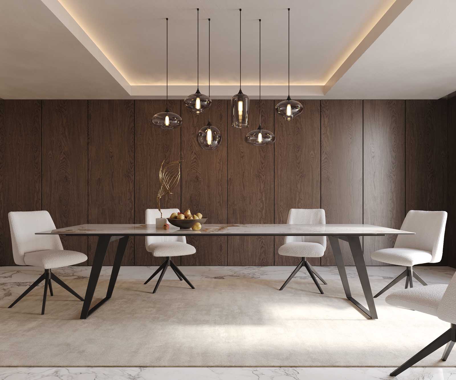 Esstisch Edge 300x100 Keramik Minas Melange Weiß-Beige Metall Schräg Schwarz 1 Esstisch Edge 300x100 Keramik Minas Melange Weiß-Beige Metall Schräg Schwarz 1