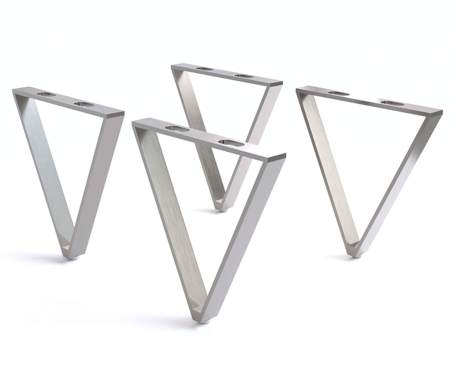 Fuß V-Form 20 cm Edelstahl gebürstet für alle Möbelarten (4er Set)