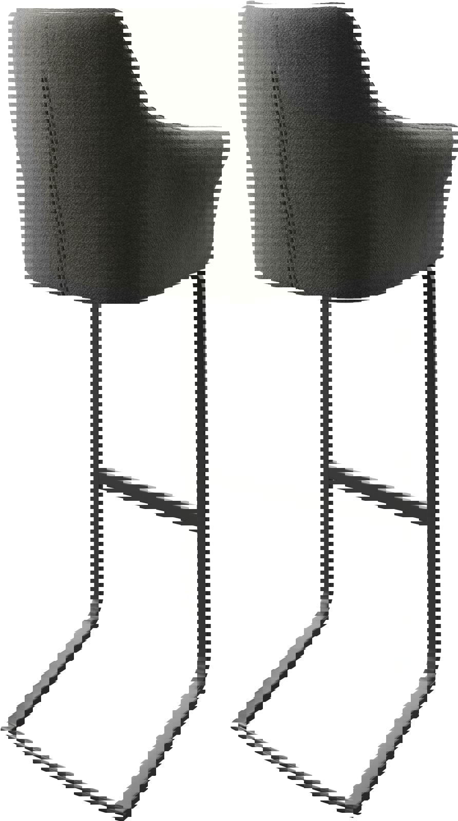 Chaise-de-bar Yulo-Flex tissu texturé anthracite chaise cantilever métal plat 4