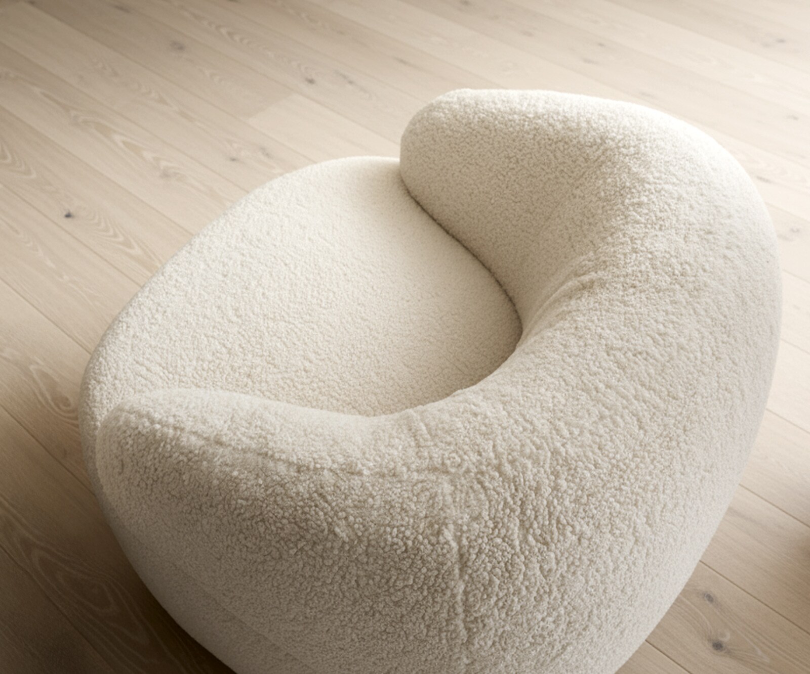 Loungesessel Nova 88x88 cm Teddystoff Beige 3