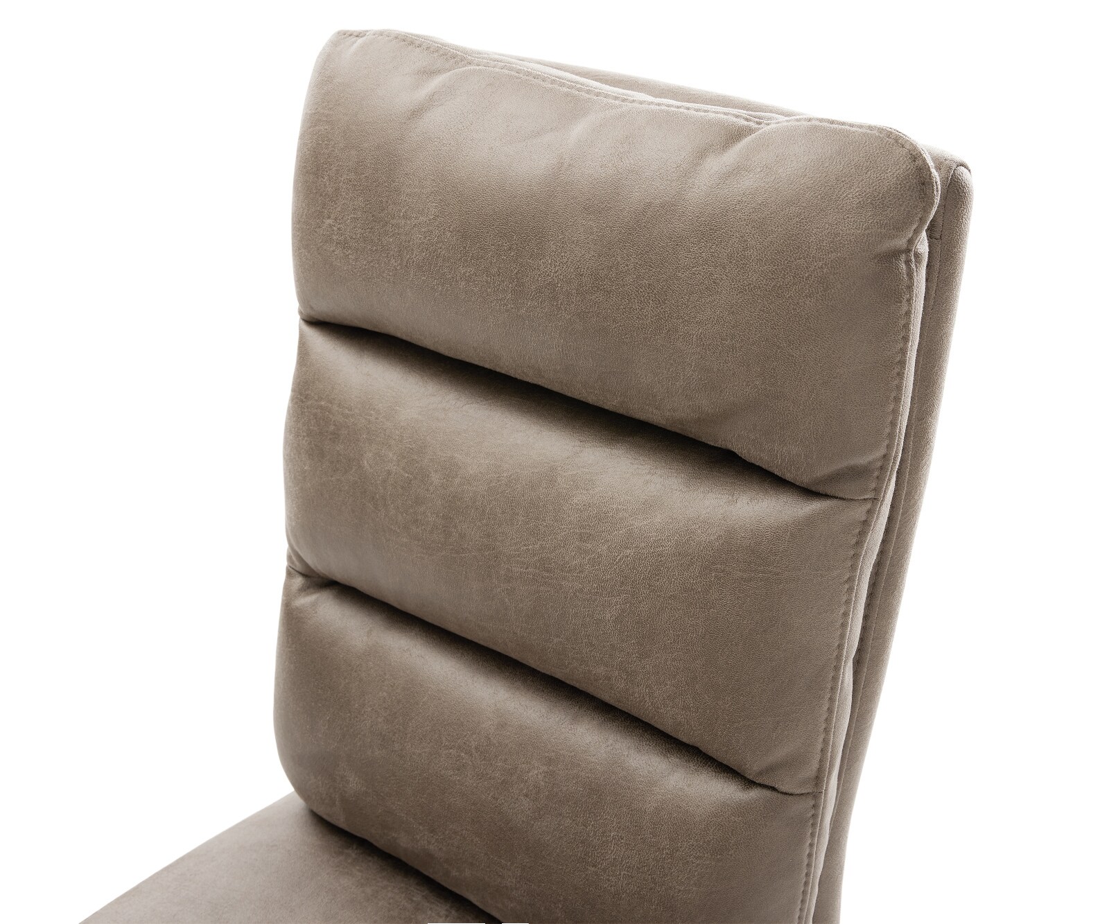 Esszimmerstuhl Pela-Flex Mikrofaser Taupe Vintage Kreuzgestell konisch Schwarz Taschenfederkern 4