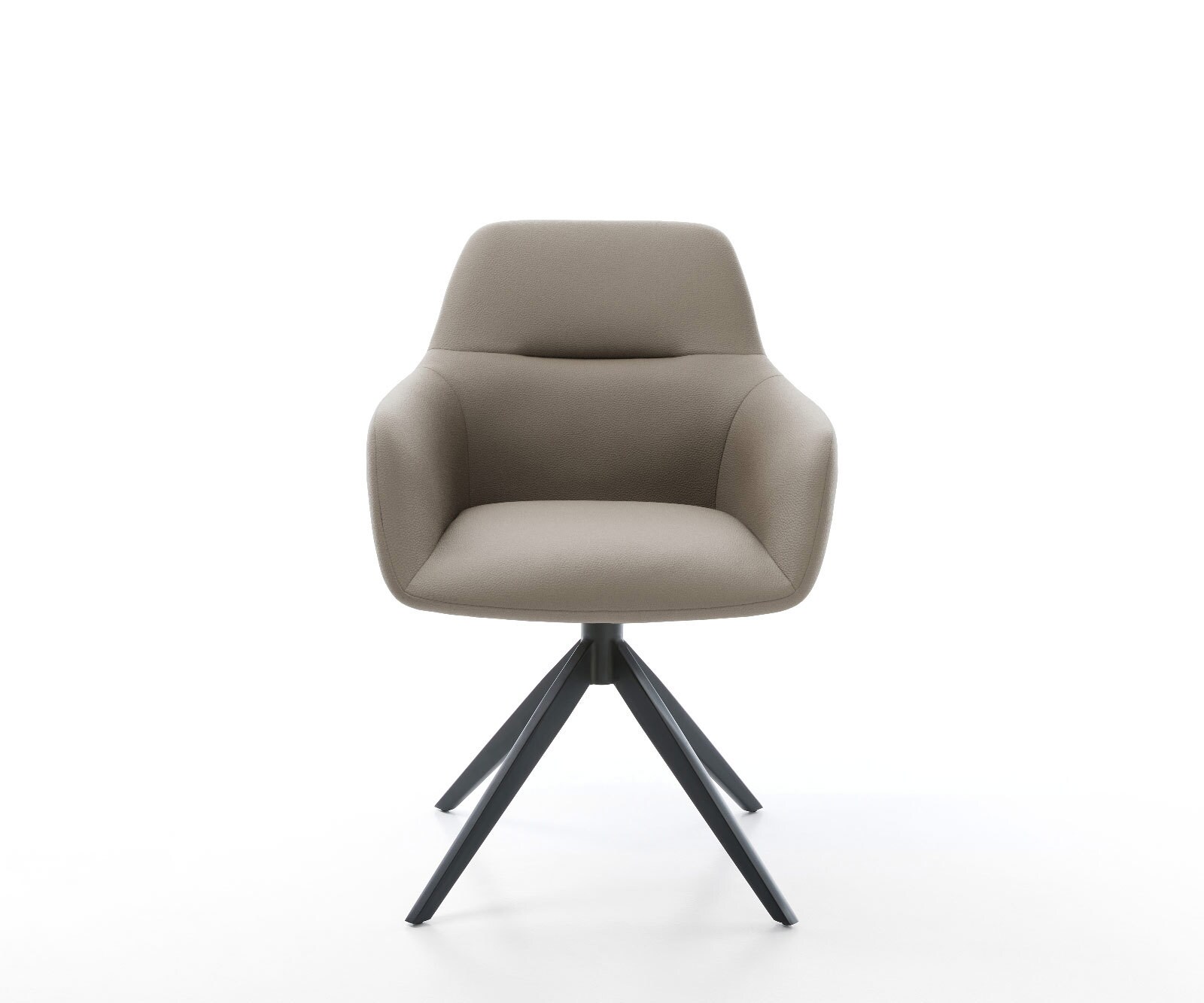 Drehstuhl Pejo-Flex Echt-Leder Schlamm Kreuzgestell breit Schwarz 360° drehbar Wippfunktion Taschenfederkern 1