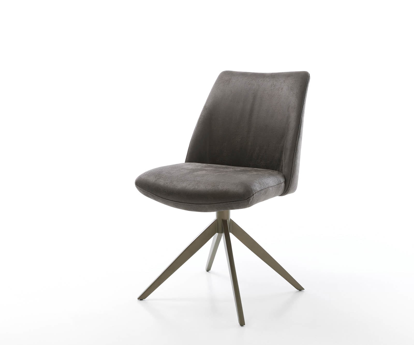 Drehstuhl Elso-Flex Mikrofaser Anthrazit Vintage Kreuzgestell breit Effektfinish Titan 360° drehbar Taschenfederkern Drehstuhl Elso-Flex Mikrofaser Anthrazit Vintage Kreuzgestell breit Effektfinish Titan 360° drehbar Taschenfederkern