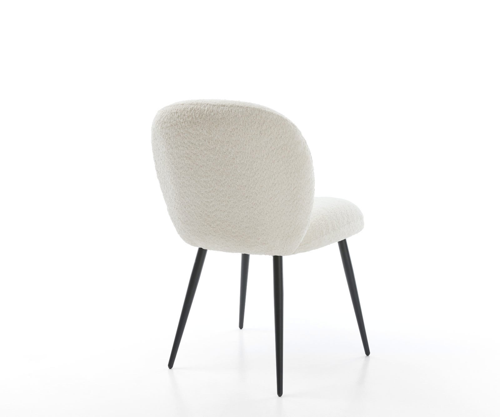 Esszimmerstuhl Nube-Flex Bouclé Weiß 4-Fuß konisch Schwarz Taschenfederkern 4 Esszimmerstuhl Nube-Flex Bouclé Weiß 4-Fuß konisch Schwarz Taschenfederkern 4