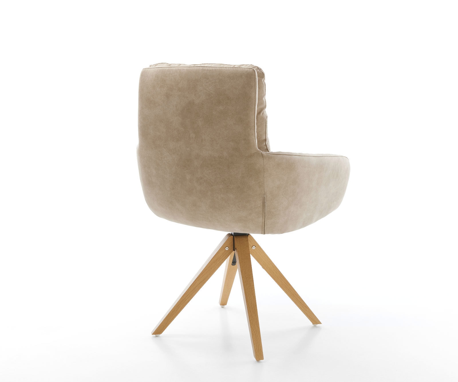 Esszimmerstuhl Abelia-Flex mit Armlehnen Mikrofaser Beige Vintage Holzgestell kantig Natur 5 Esszimmerstuhl Abelia-Flex mit Armlehnen Mikrofaser Beige Vintage Holzgestell kantig Natur 5