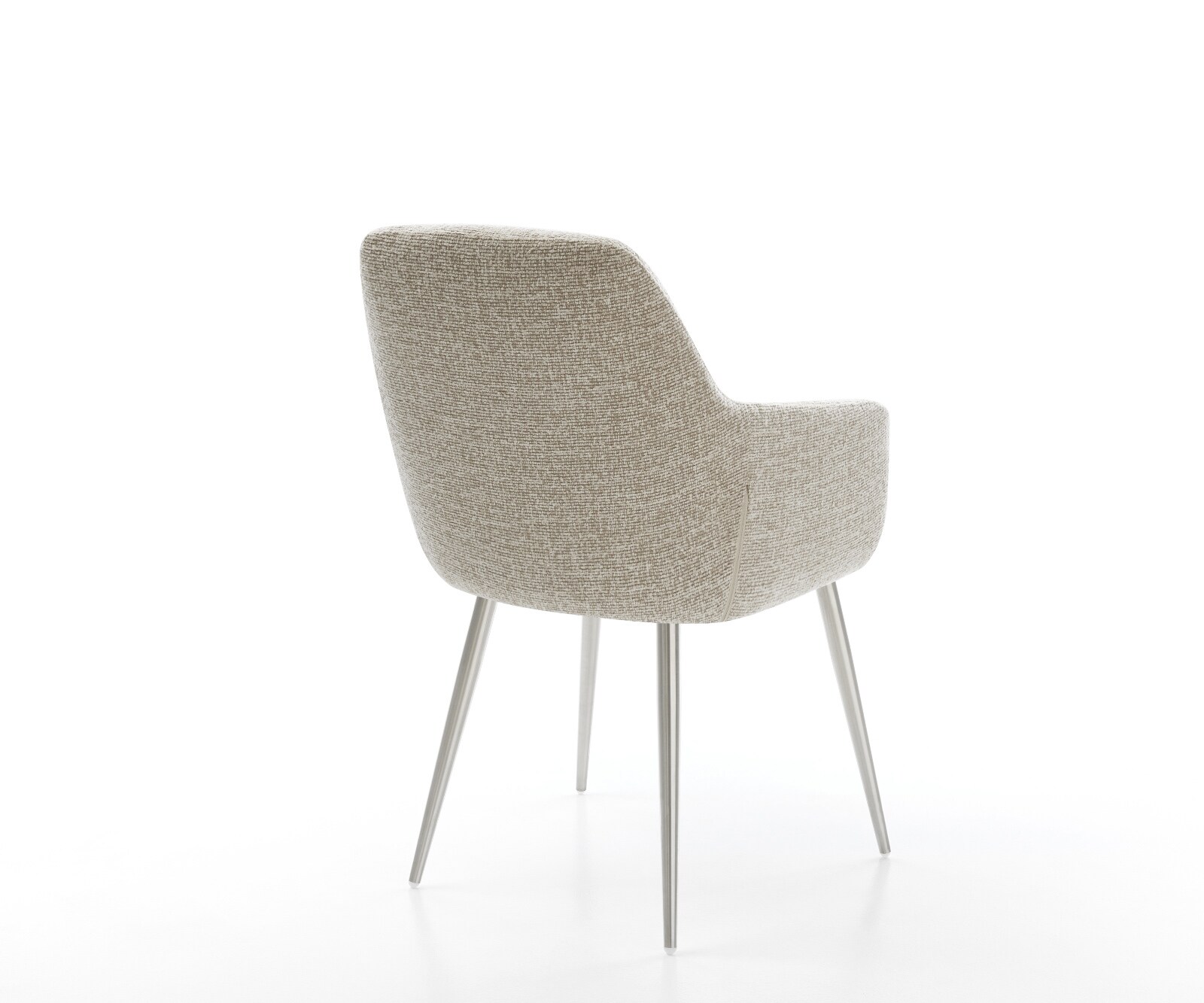 Esszimmerstuhl Pejo-Flex Webstoff Soft Beige 4-Fuß konisch Edelstahl Taschenfederkern 5