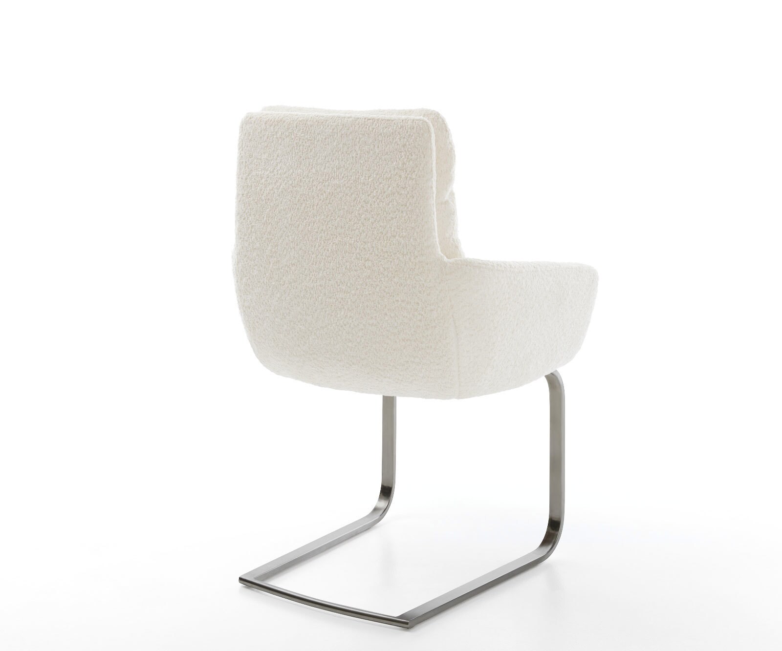 Cantilever Abelia-Flex mit Armlehnen bouclé blanc pied cantilever plat grafiete 4
