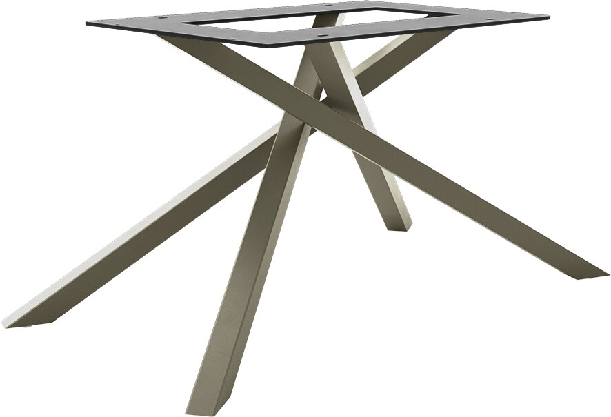 Kreuzgestell Rechteck Metall Effektfinish Titan für Tischplatten ab 200 cm