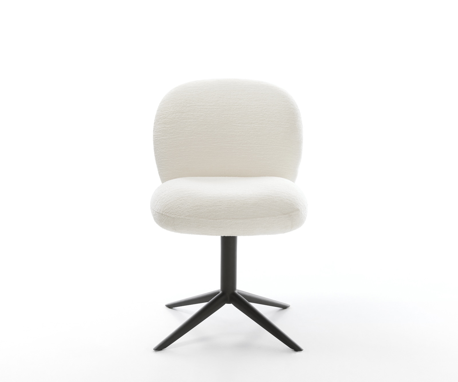 Chaise-pivotante Nube-Flex bouclé doux beige pied de chaise 4 branches noir pivotement sur 360° fonction bascule resorts ensachés 2