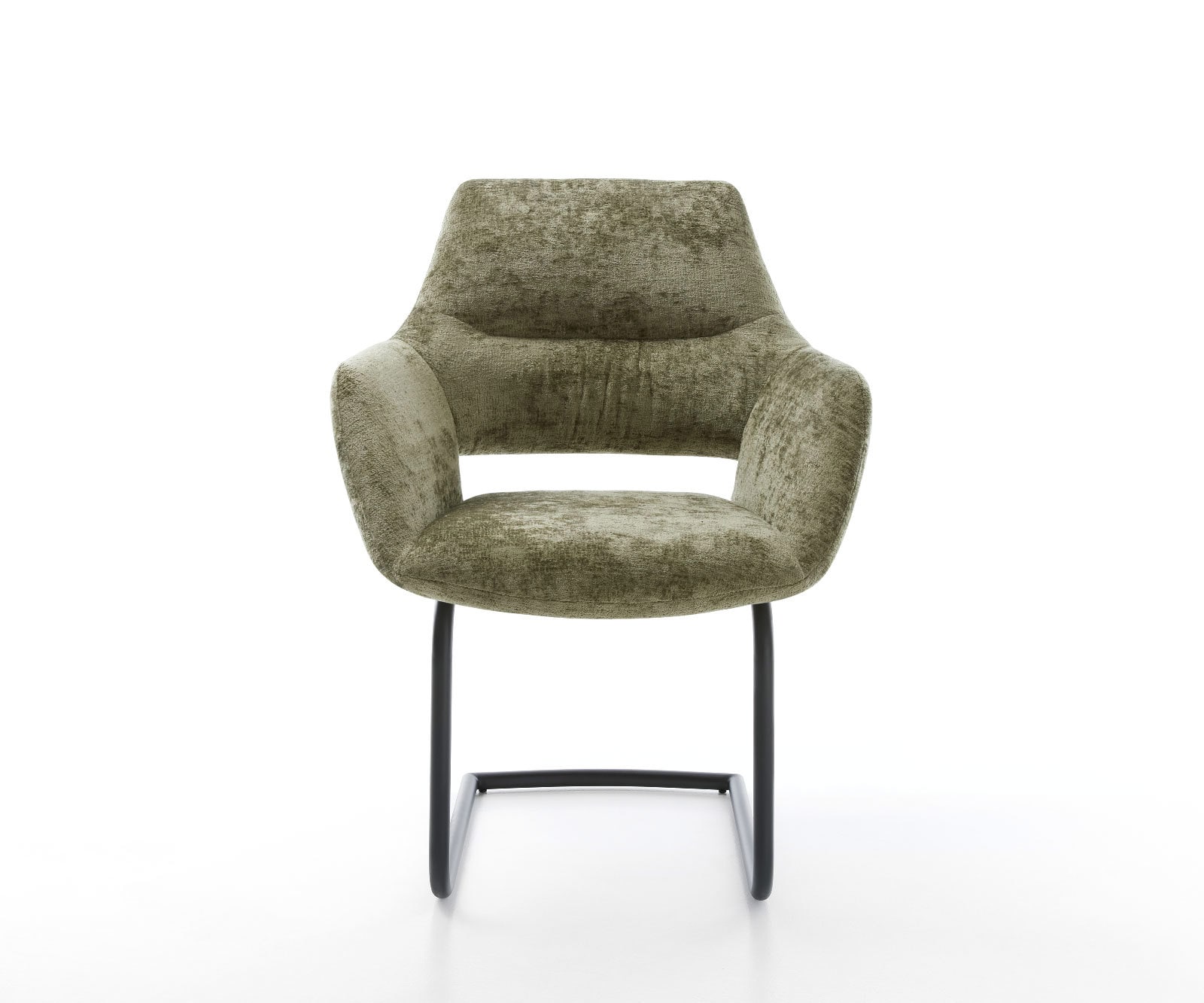 Freischwinger Yago-Flex mit Armlehnen Chenille Olive Freischwinger rund Schwarz Taschenfederkern 1 Freischwinger Yago-Flex mit Armlehnen Chenille Olive Freischwinger rund Schwarz Taschenfederkern 1
