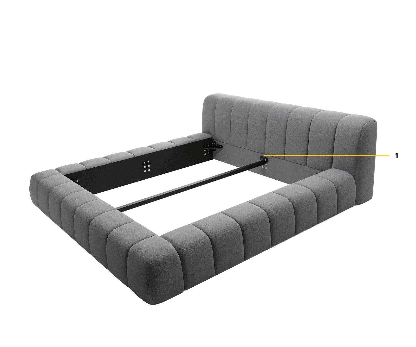 Sommier-rembourré Cutio 180x200 cm Bouclé gris argenté 5