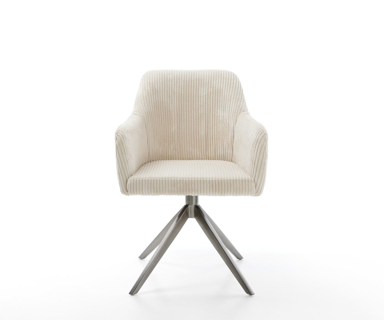 Chaise-pivotante Greg-Flex côtelé beige pied croisé large grafiete pivotement sur 360° fonction bascule ressorts ensachés 1