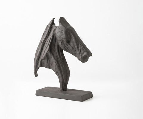 Figurine Cavallo l31 x P11 x H37 cm Aluminium Basalt Faite main