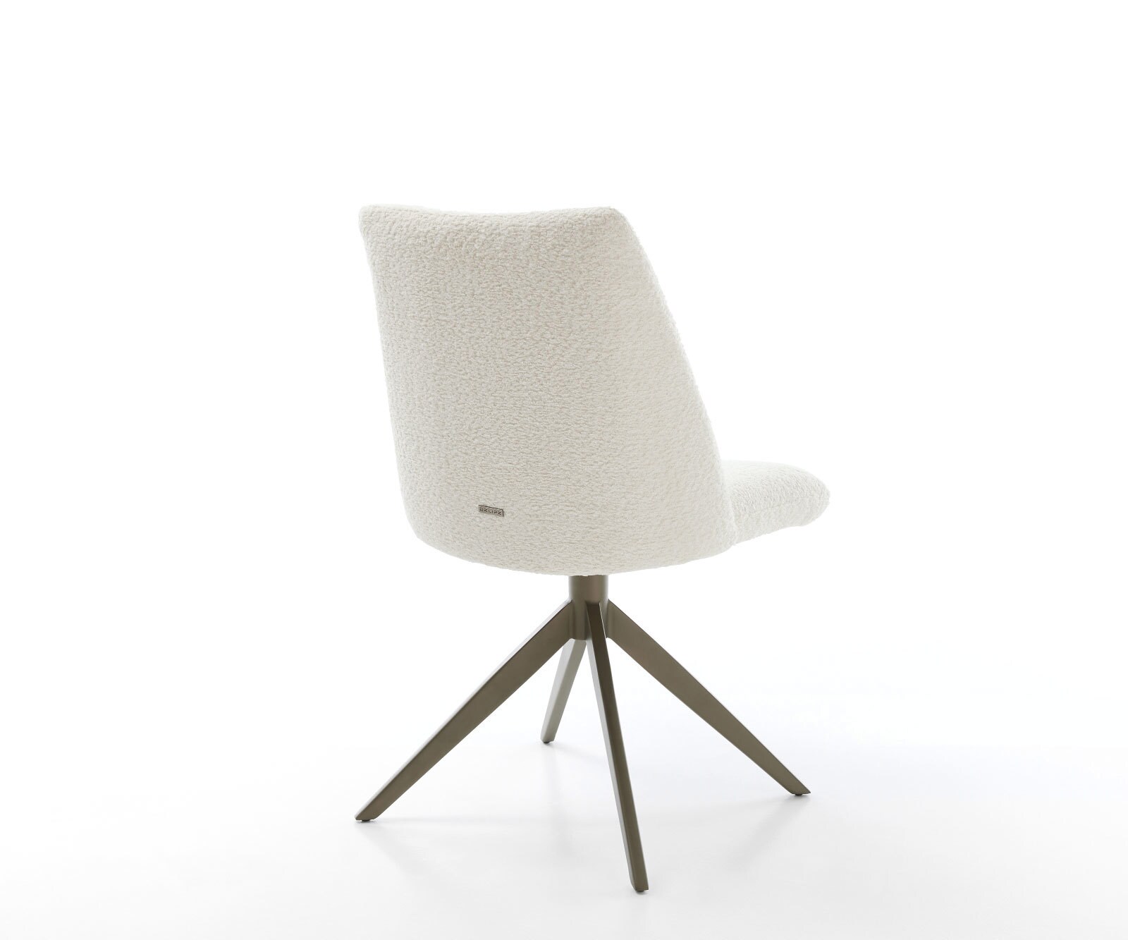 Chaise-pivotante Elso-Flex bouclé blanc pied croisé large aspect titane pivotement sur 360° fonction bascule ressorts ensachés 4