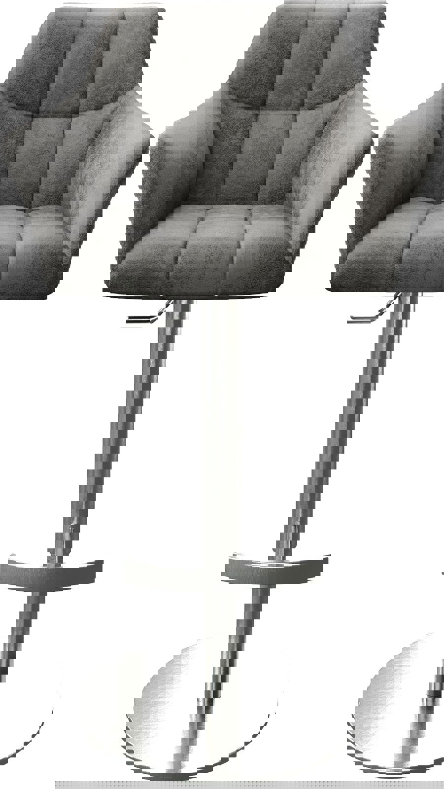 Chaise-de-bar Yulo-Flex vintage gris base tournante réglable en haut acier inoxydable 4