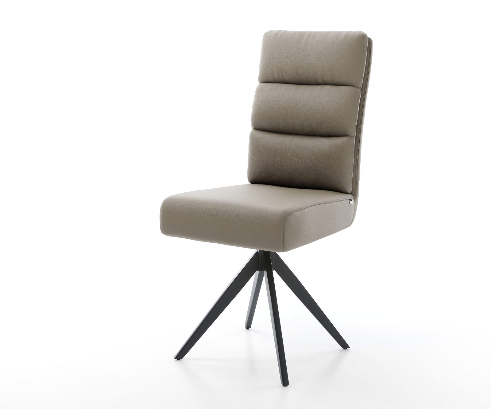 Drehstuhl Pela-Flex Echt-Leder Schlamm Kreuzgestell kantig Schwarz 180° drehbar Taschenfederkern