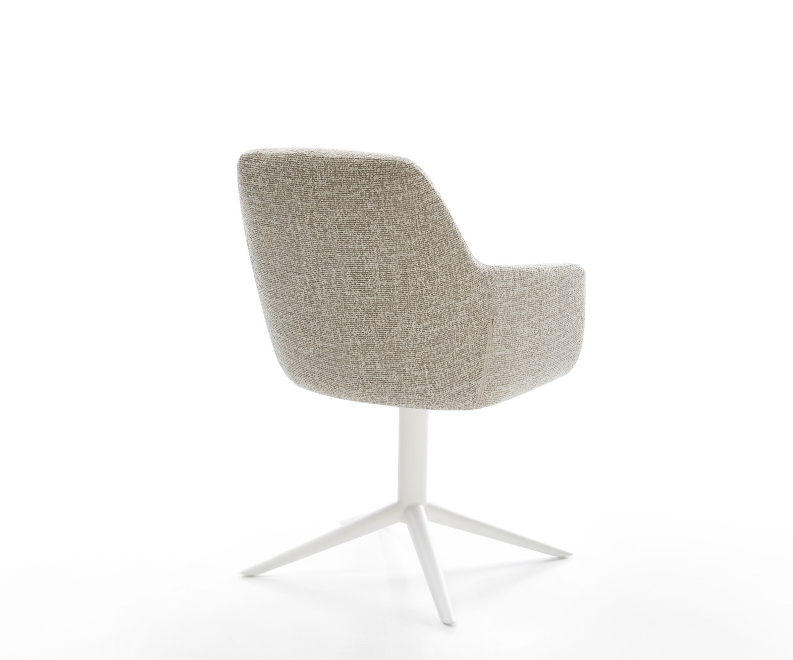 Chaise-pivotante Pejo-Flex tissu tissé doux beige pied de chaise 4 branches blanc pivotement sur 360° fonction bascule resorts ensachés 5