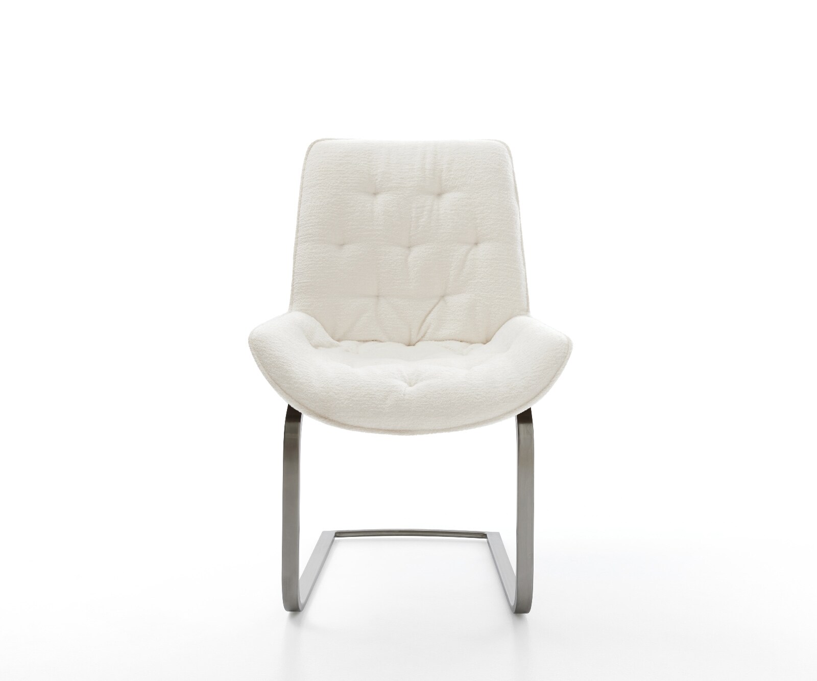 Cantilever Taimi-Flex bouclé doux beige pied cantilever plat grafiete 2