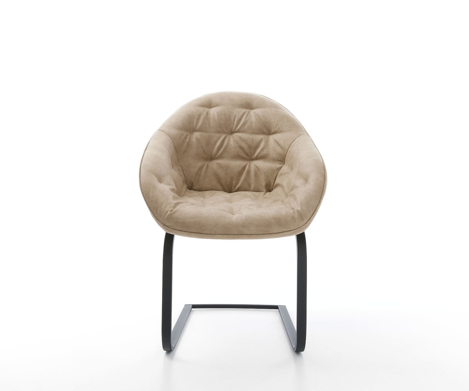 Freischwinger Gaio-Flex Mikrofaser Beige Vintage Freischwinger flach Schwarz 2