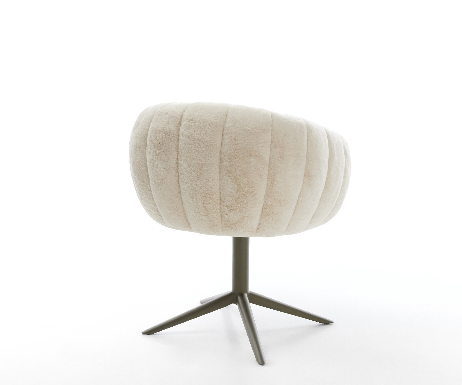 Drehstuhl Jada-Flex Plüsch Creme-Weiß Fußkreuz Effektfinish Titan 360° drehbar Wippfunktion Taschenfederkern 4