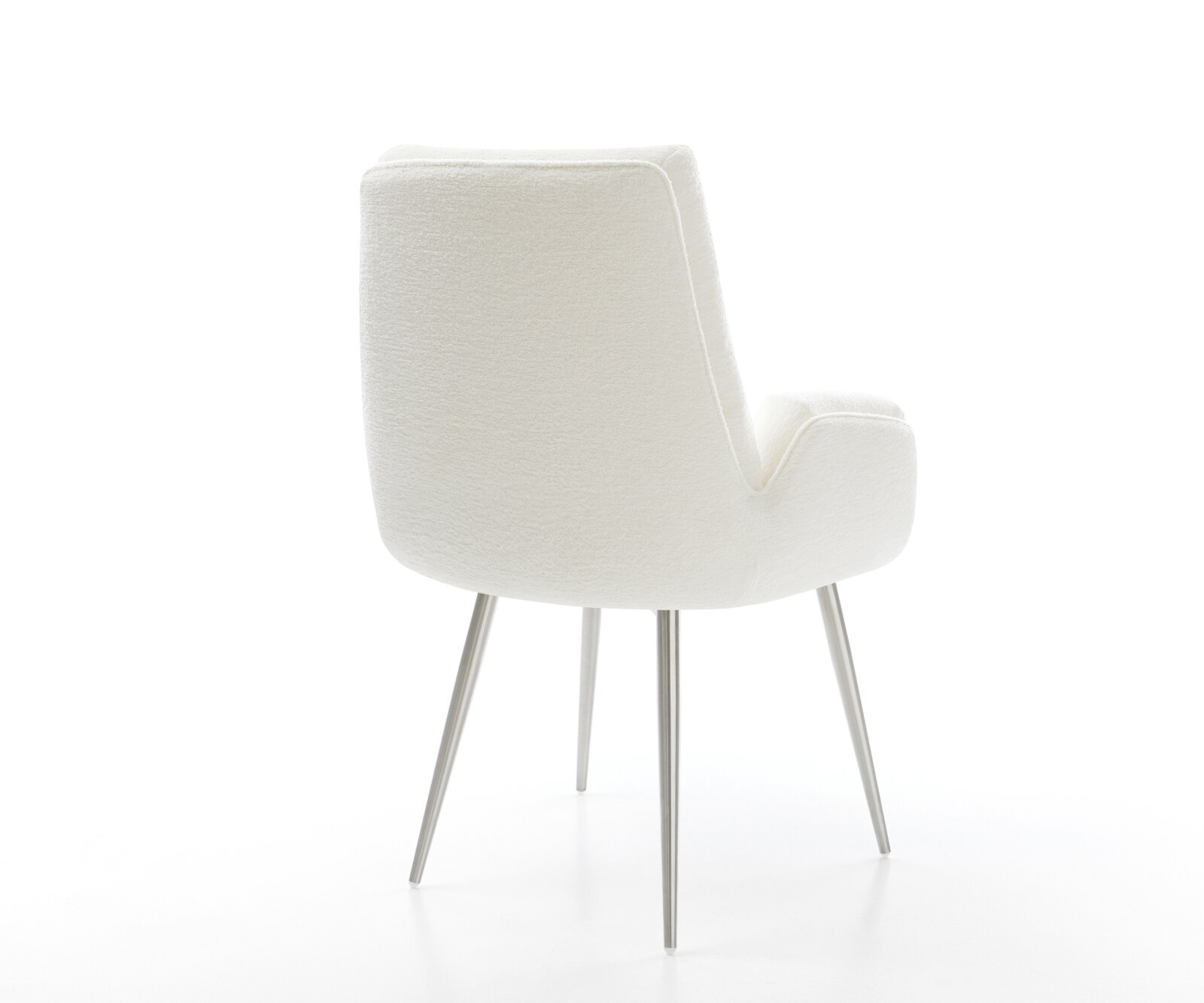 Esszimmerstuhl Clea-Flex Bouclé Soft Beige 4-Fuß konisch Edelstahl 5