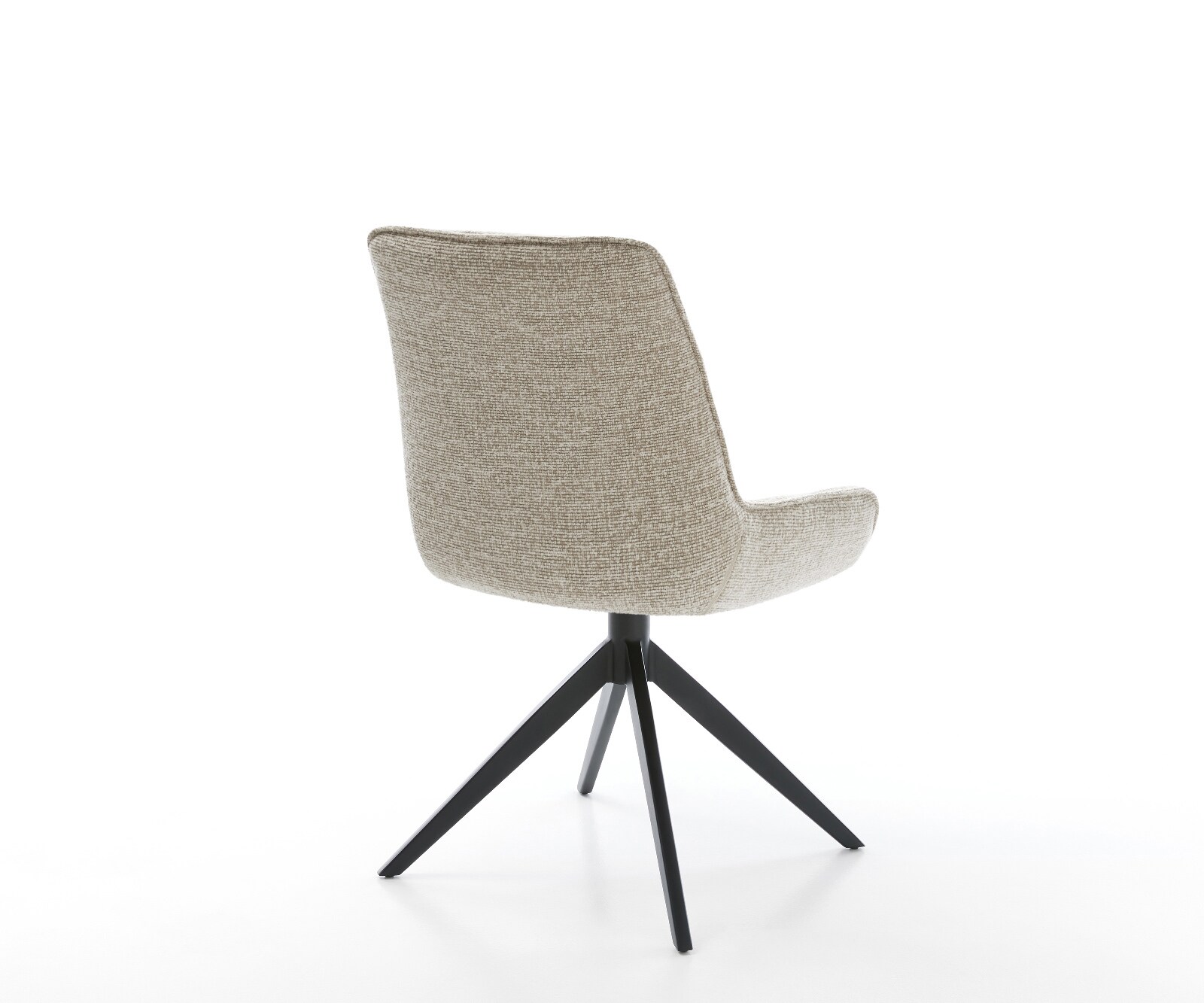 Chaise-pivotante Taimi-Flex tissu tissé doux beige pied croisé large noir pivotement sur 360° fonction bascule 5