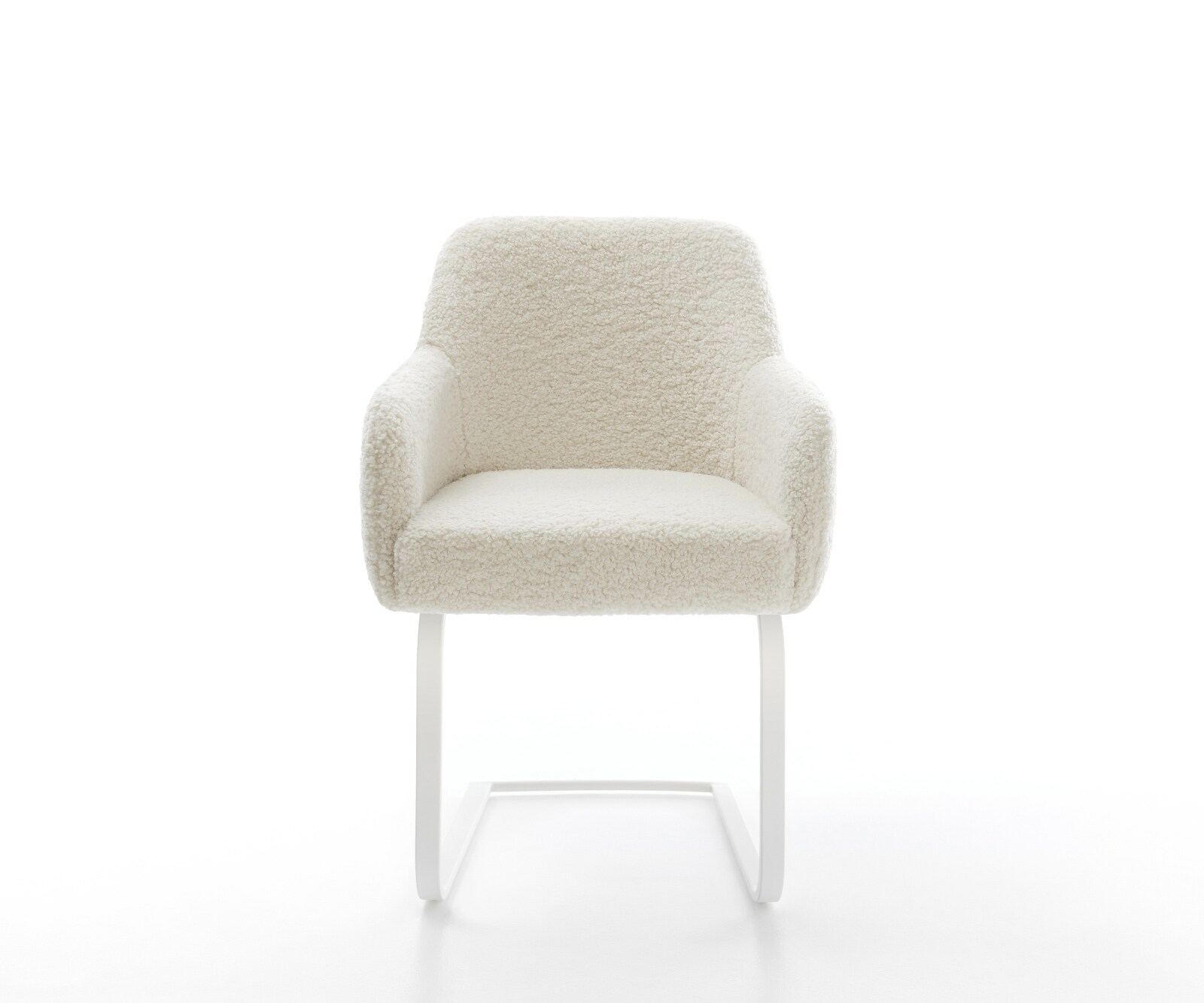 Cantilever Greg-Flex tissu teddy beige pied cantilever plat blanc resorts ensachés 2