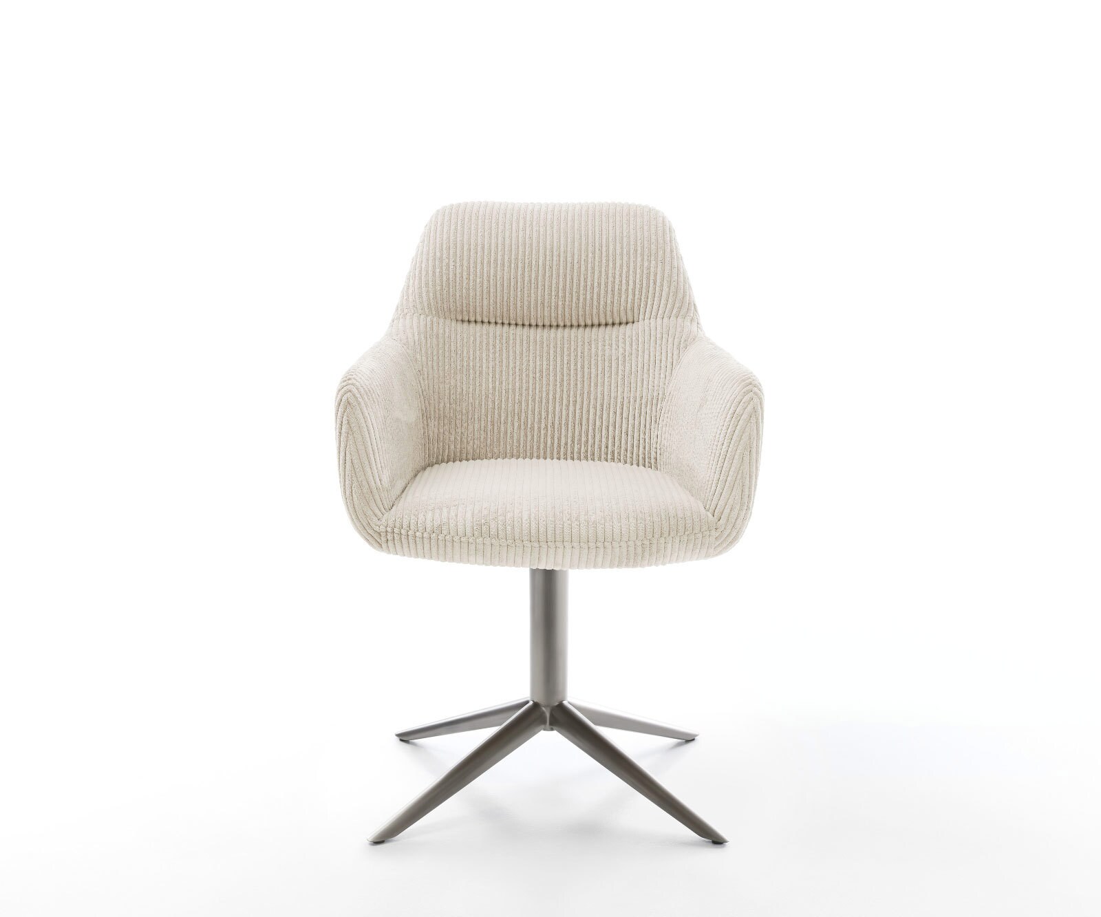 Chaise-pivotante Pejo-Flex côtelé beige pied de chaise 4 branches grafiete pivotement sur 360° fonction bascule ressorts ensachés 2
