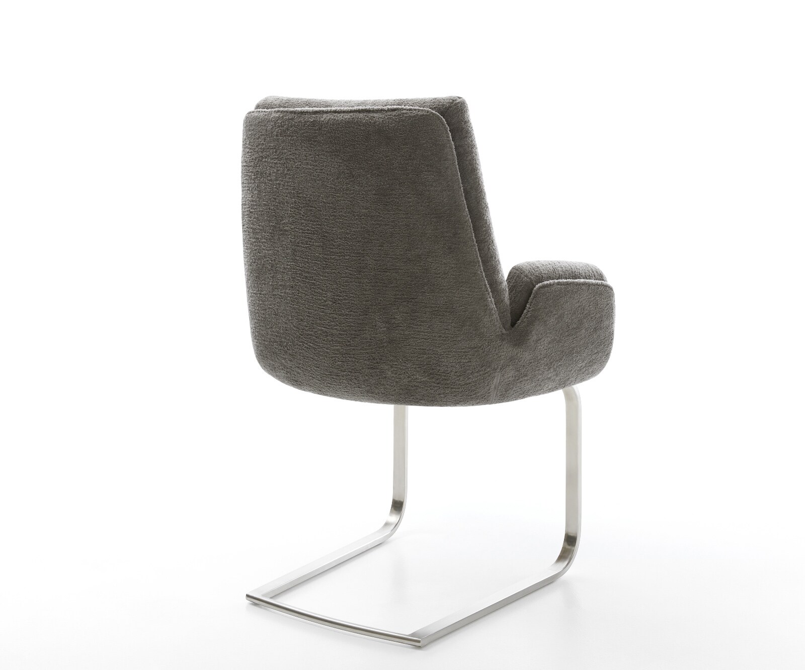 Freischwinger Clea-Flex Bouclé Soft Schlamm Freischwinger flach Edelstahl 4