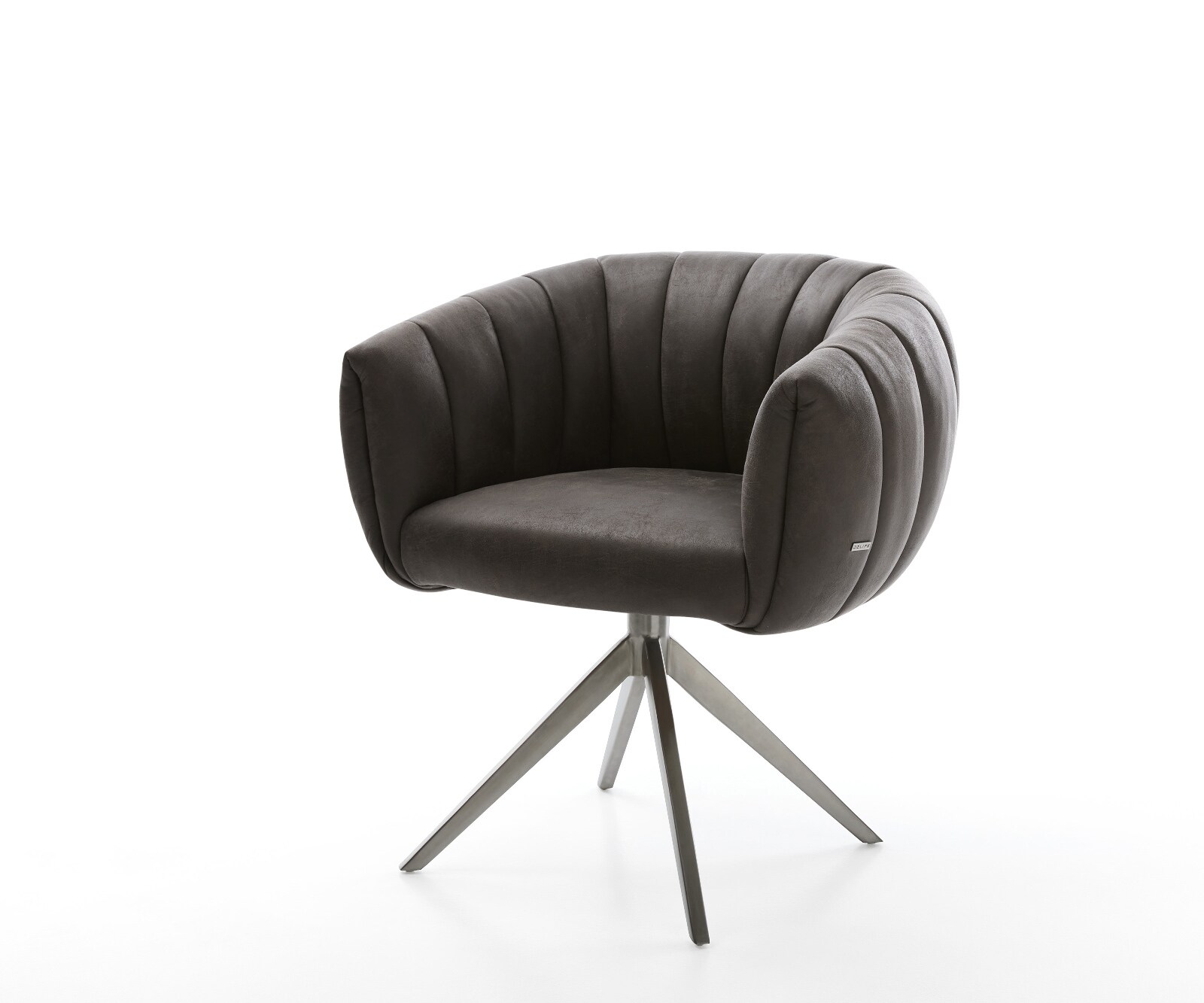 Chaise-pivotante Jada-Flex microvelours anthracite vintage pied croisé large grafiete pivotement sur 360° fonction bascule ressorts ensachés 1