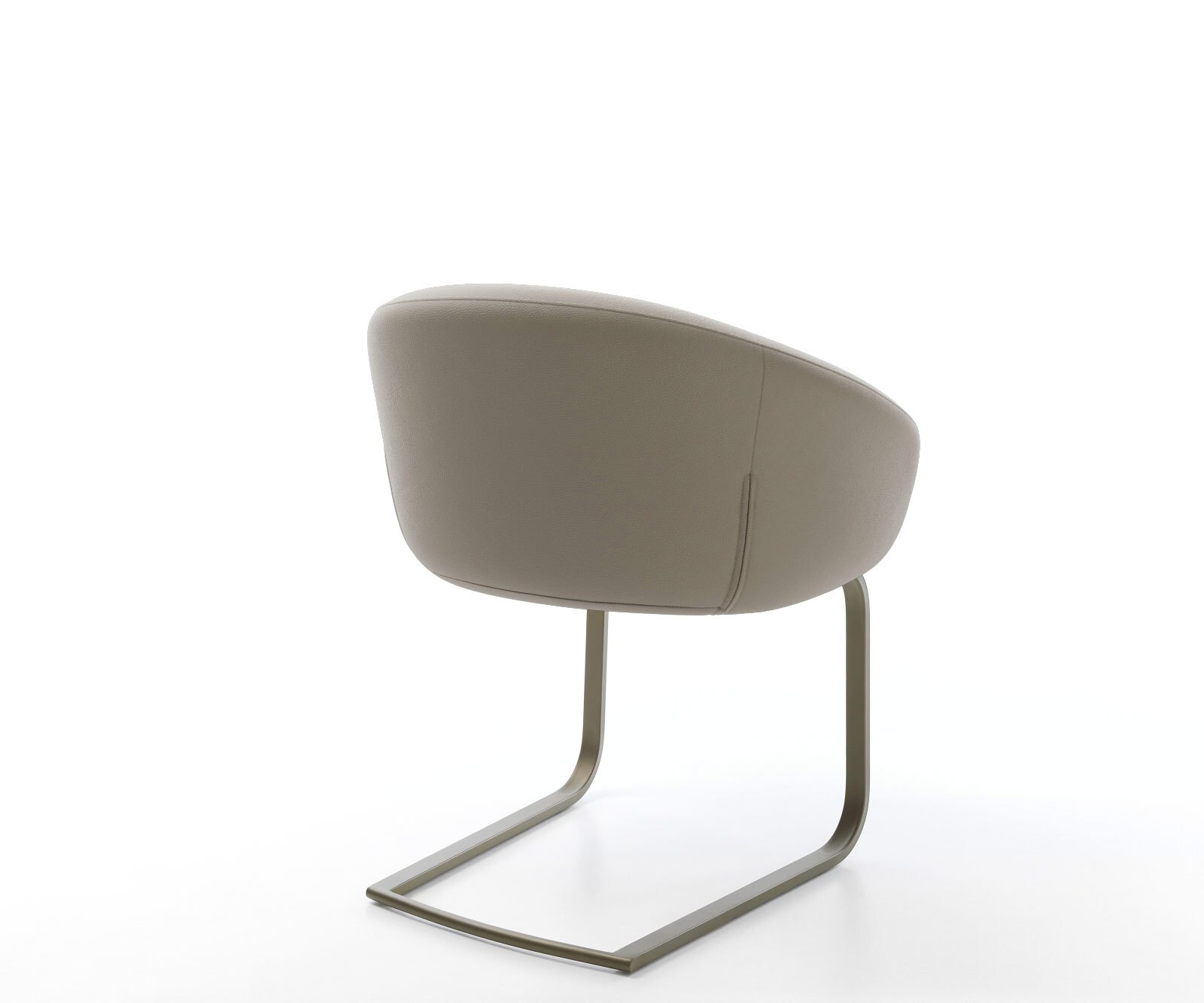 Cantilever Vinka-Flex avec accoudoirs cuir de vache couleur boue pied cantilever plat aspect titane ressorts ensachés 5