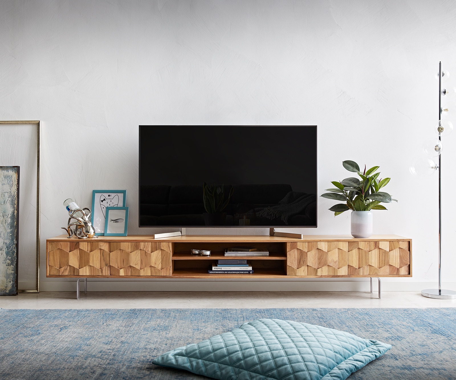 Buffet bas Fevo 240 cm acacia nature 4 portes Pied-L 1 Buffet bas Fevo 240 cm acacia nature 4 portes Pied-L 1