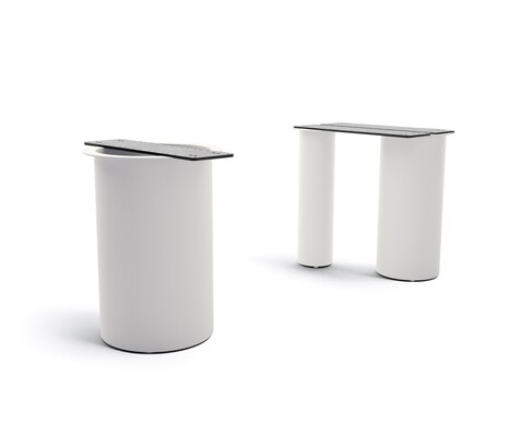 Cadre-de-table Troa métal blanc pour plateaux à partir de 200 cm