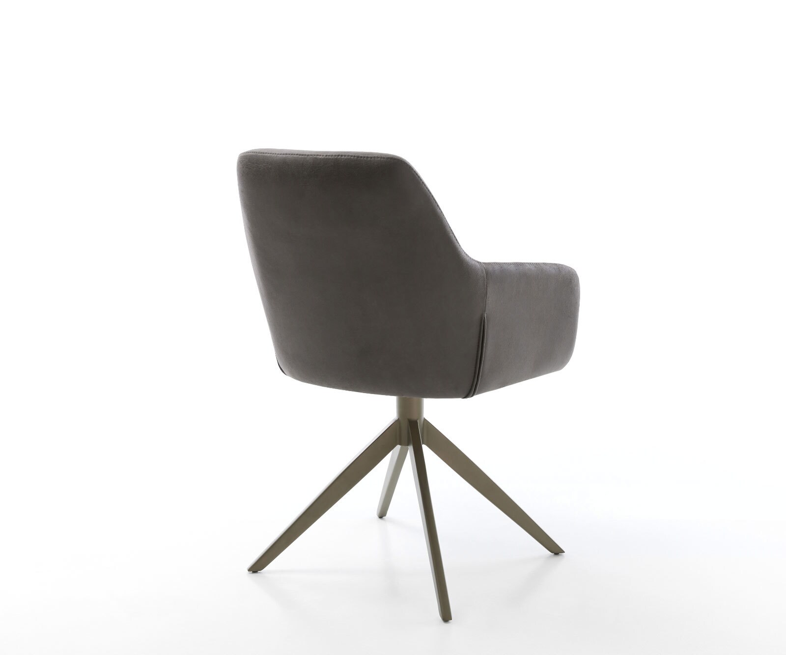 Drehstuhl Pejo-Flex Mikrofaser Anthrazit Vintage Kreuzgestell breit Effektfinish Titan 360° drehbar Wippfunktion Taschenfederkern 4