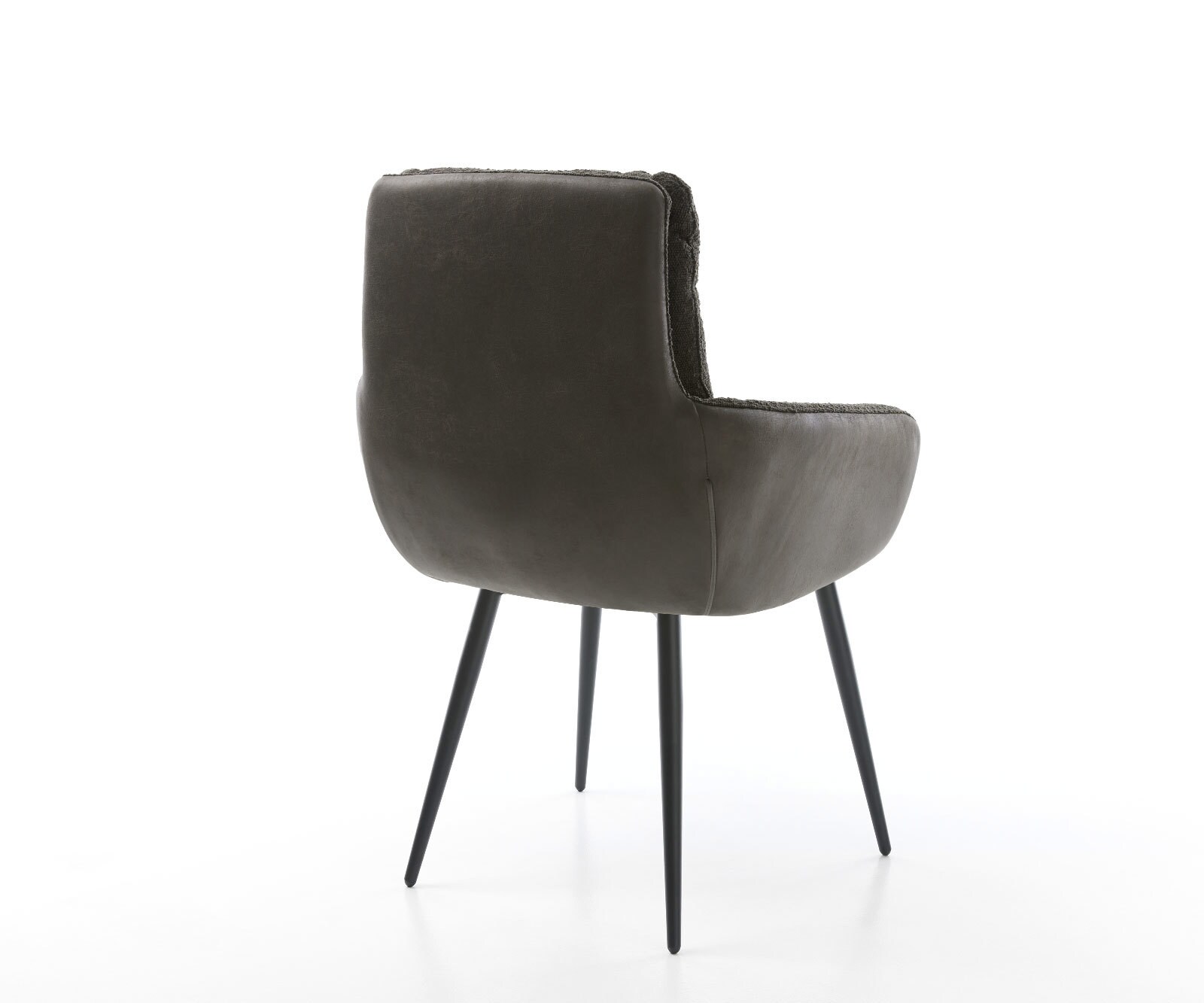 Esszimmerstuhl Abelia-Flex mit Armlehnen Materialmix Schwarz 4-Fuß konisch Edelstahl 4 Esszimmerstuhl Abelia-Flex mit Armlehnen Materialmix Schwarz 4-Fuß konisch Edelstahl 4