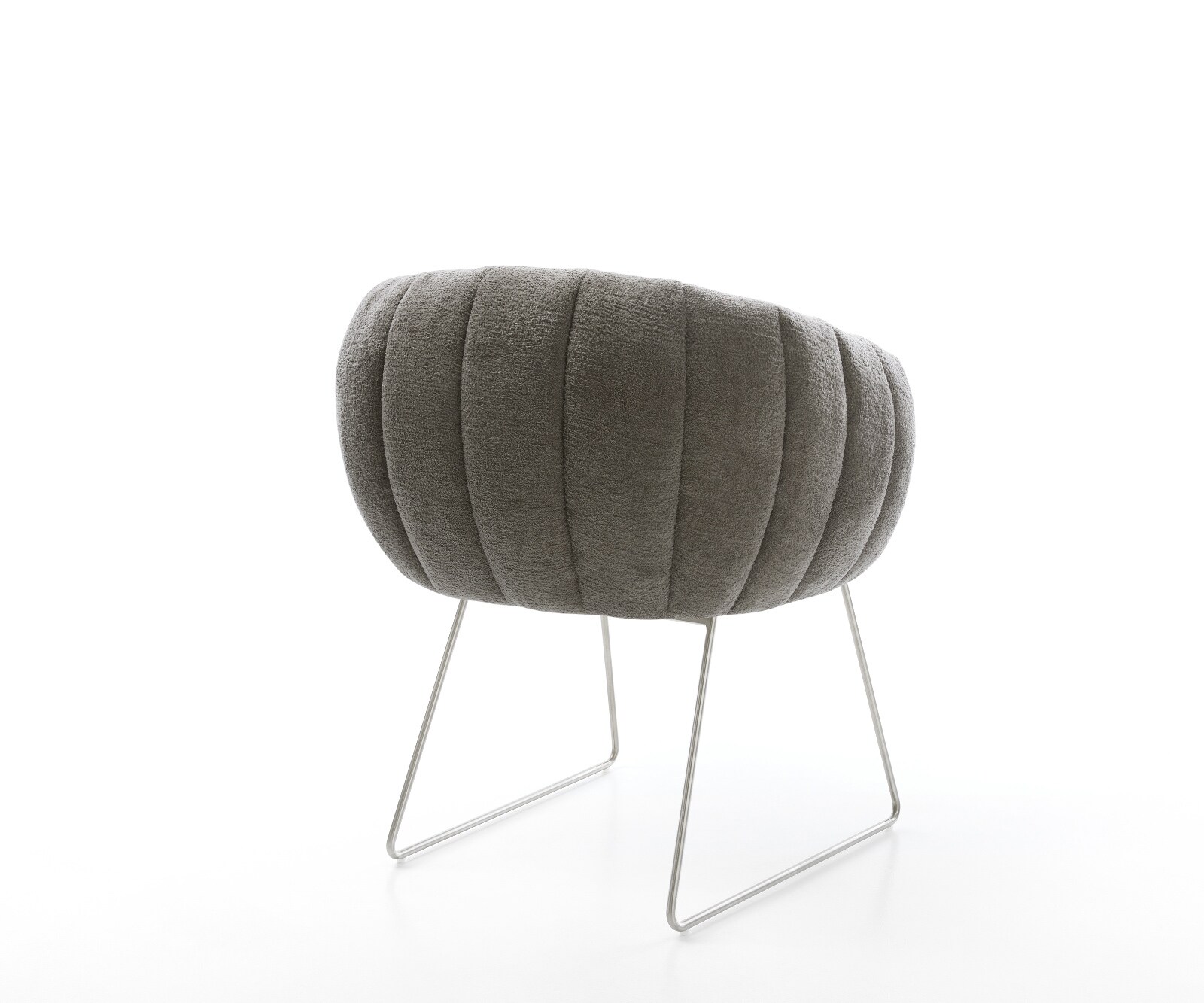 Esszimmerstuhl Jada-Flex Bouclé Soft Schlamm Kufengestell Edelstahl Taschenfederkern 5