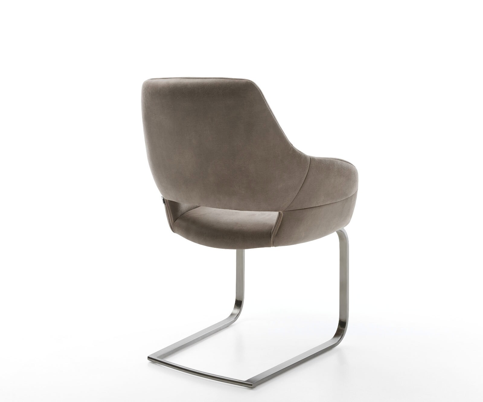 Freischwinger Yago-Flex mit Armlehnen Mikrofaser Taupe Vintage Freischwinger flach Graphit Taschenfederkern 4