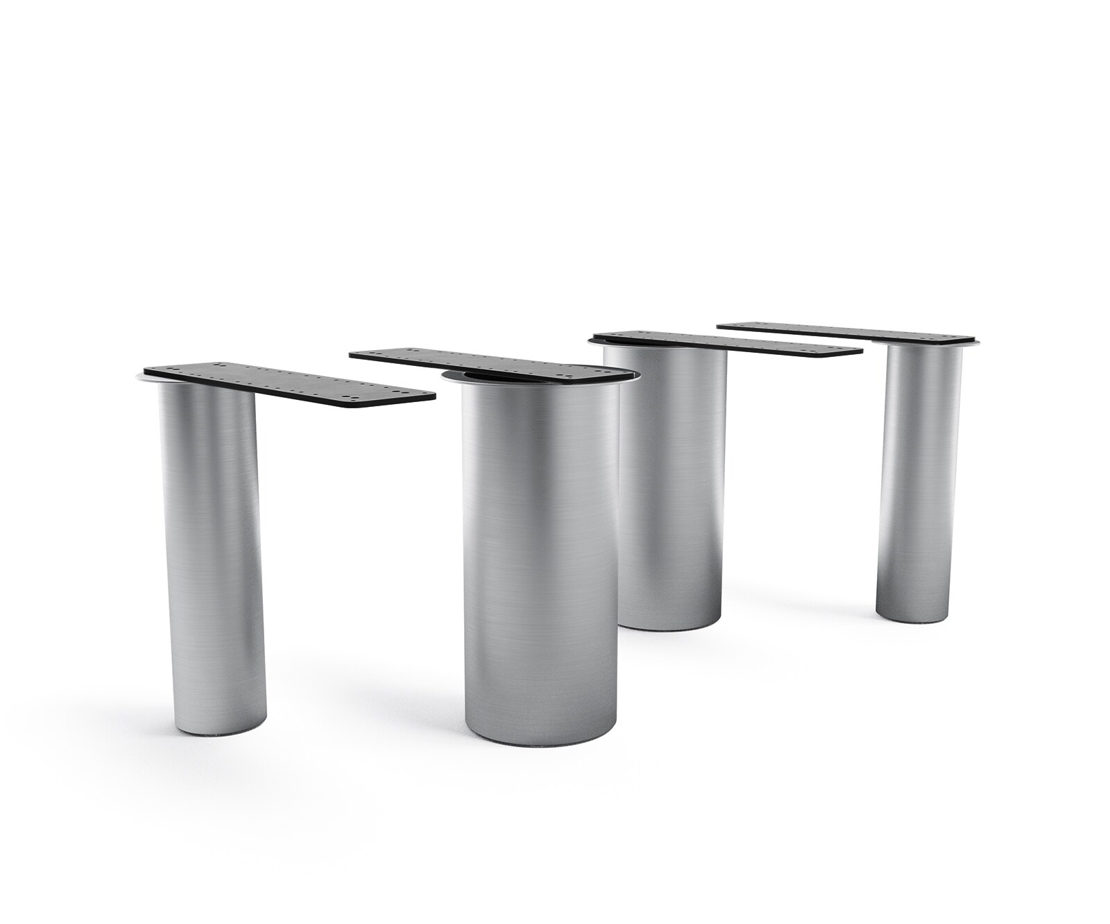 Piètement de table Pilier acier inoxydable graphite pour plateaux à partir de 200 cm 4
