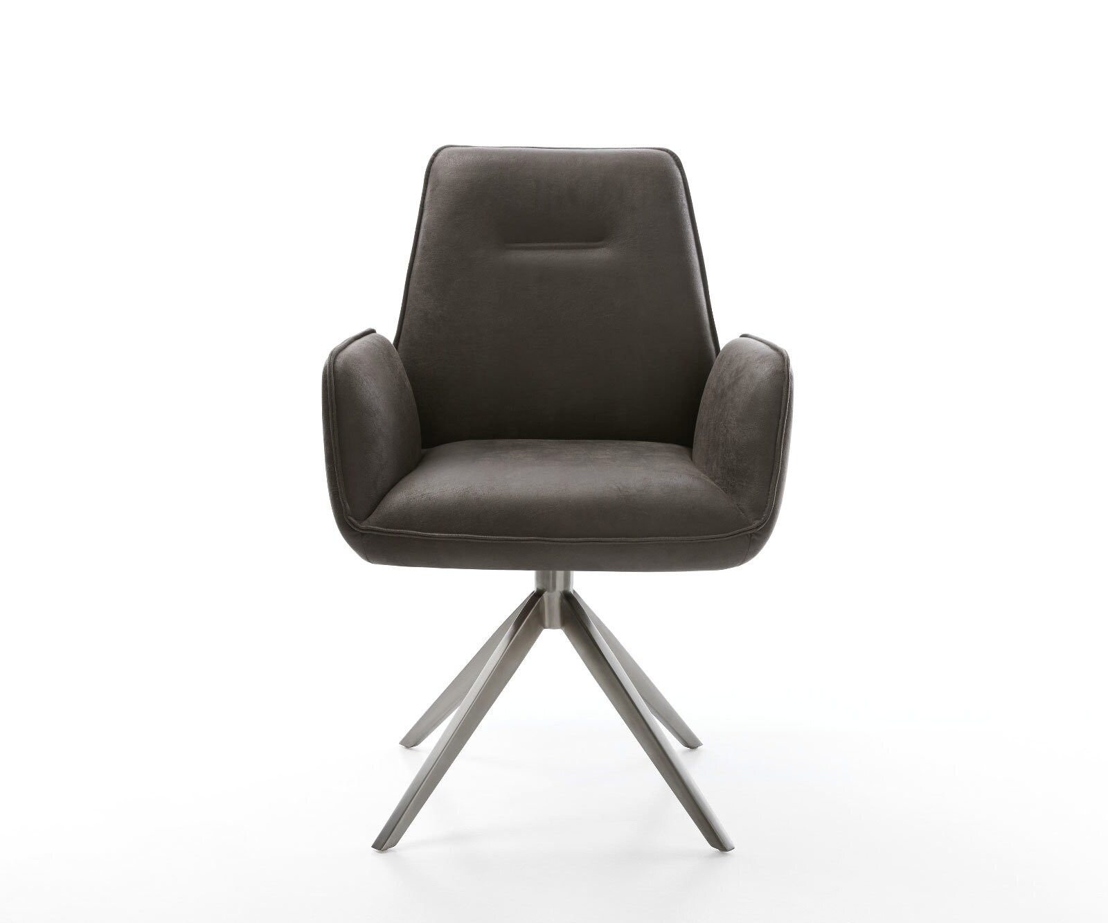 Drehstuhl Zoa-Flex Mikrofaser Anthrazit Vintage Kreuzgestell breit Graphit 360° drehbar Wippfunktion Taschenfederkern 1