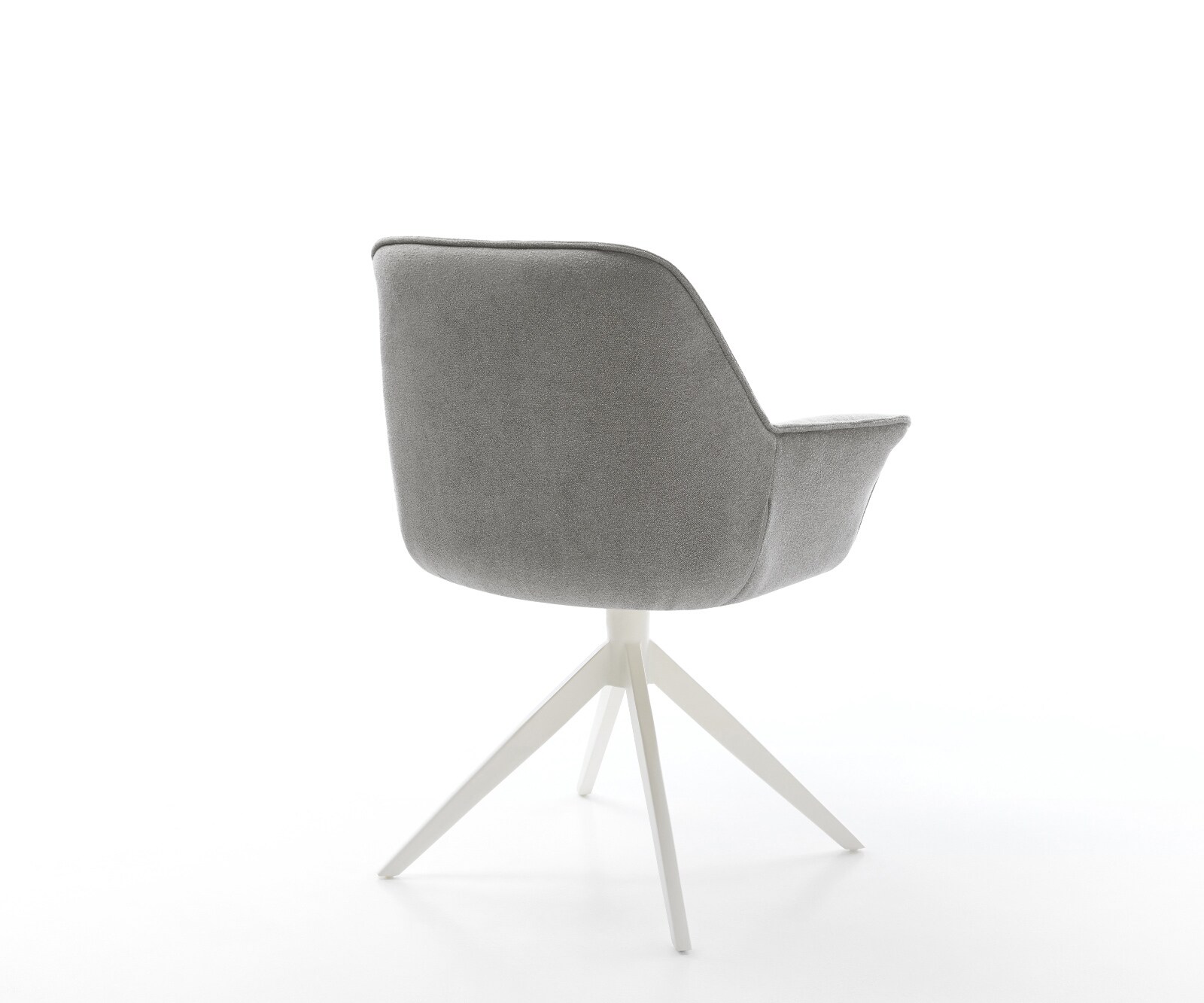 Drehstuhl Keila-Flex mit Armlehnen Strukturstoff Soft Grau Kreuzgestell breit Weiß 360° drehbar Wippfunktion 5