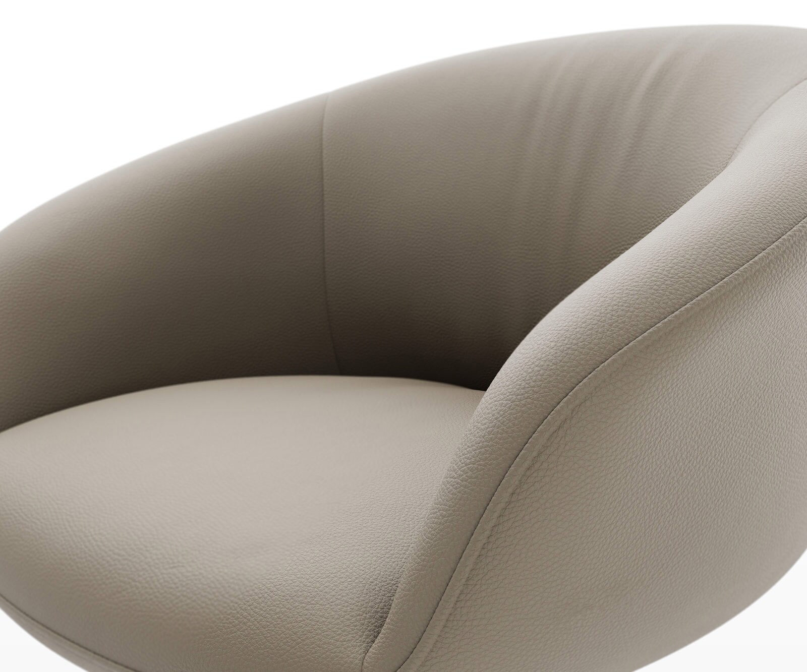 Chaise-de-salle-à-manger Vinka-Flex avec accoudoirs cuir de vache couleur boue 4 pieds coniques acier inoxydable brossé ressorts ensachés 4