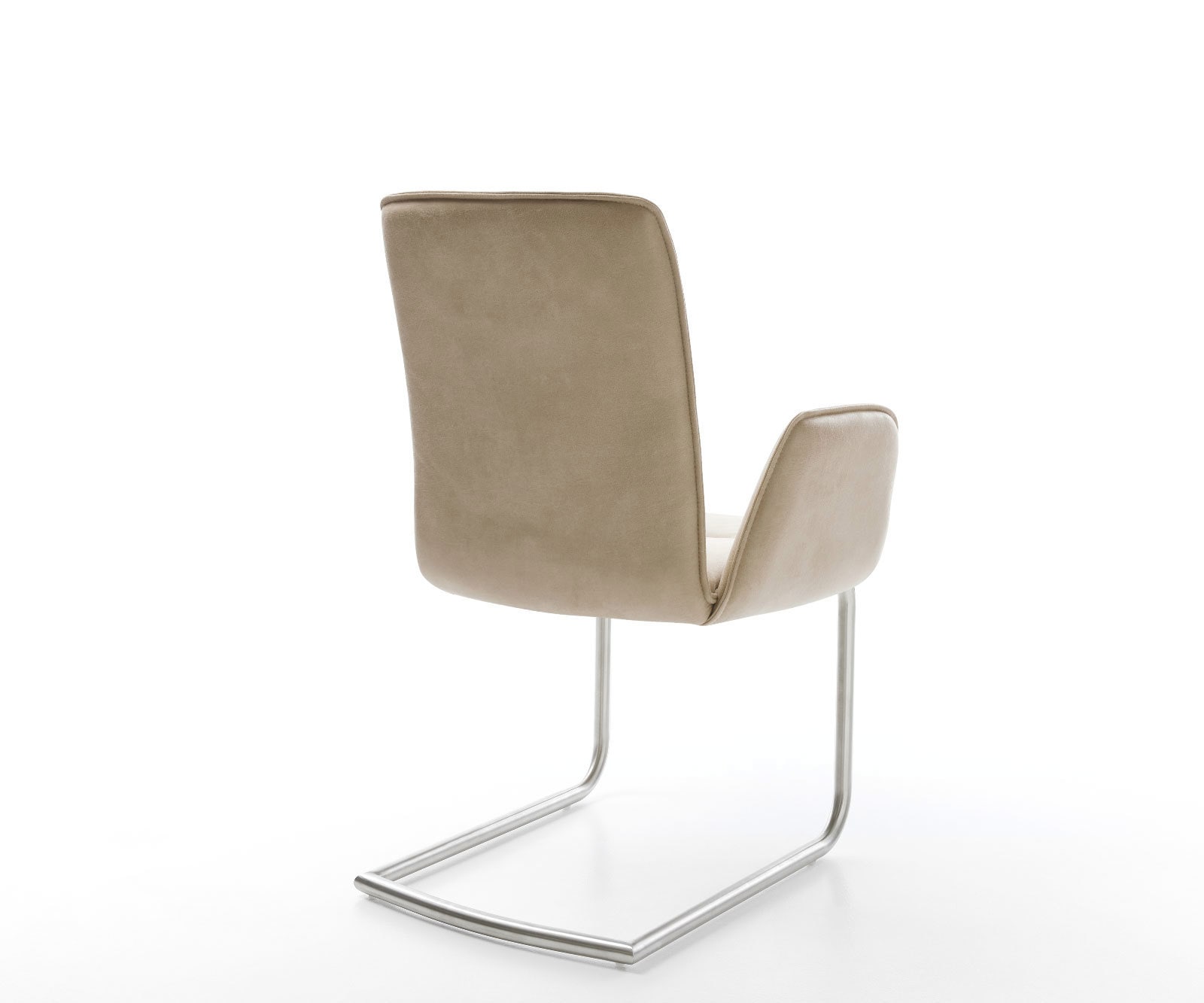 Freischwinger Vinja-Flex Mikrofaser Beige Vintage Freischwinger rund Edelstahl 5 Freischwinger Vinja-Flex Mikrofaser Beige Vintage Freischwinger rund Edelstahl 5