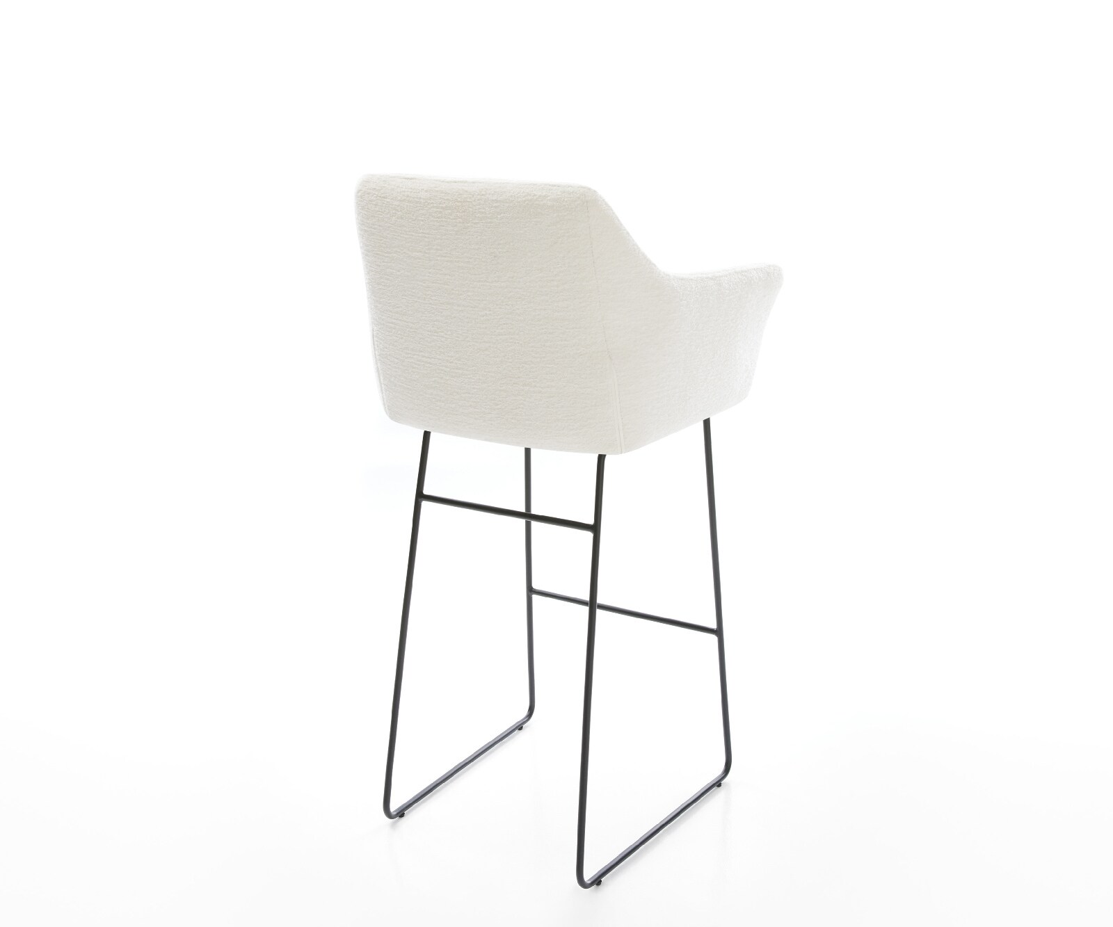 Barstuhl Yulo-Flex Bouclé Soft Beige Kufengestell Metall Schwarz 4
