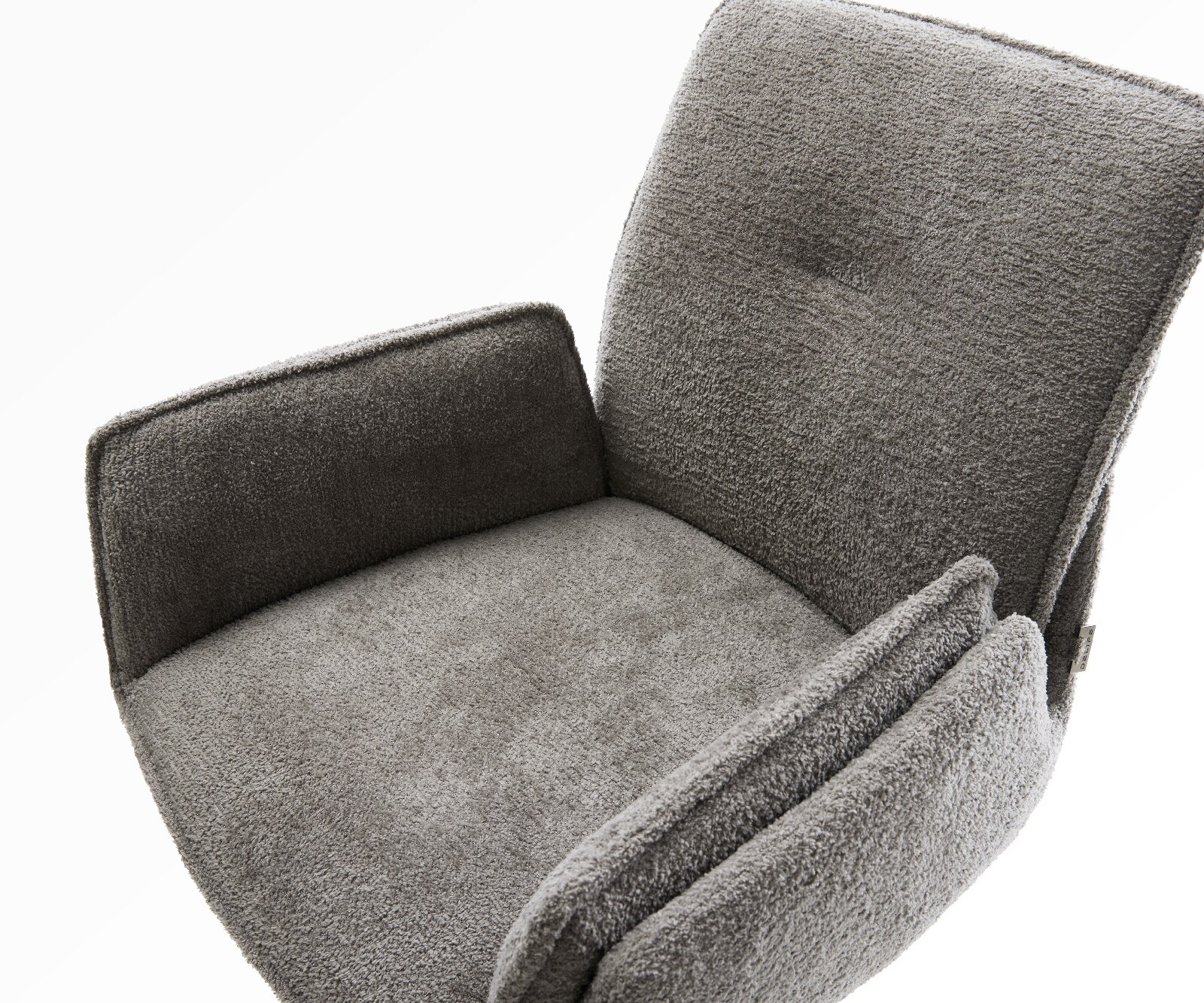 Barstuhl Nela-Flex Bouclé Soft Schlamm Kufengestell Edelstahl Silberfarben 4